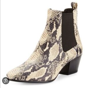 Sam Edelman Women’s Size 8 Reesa Python Snakeskin Cowboy Western Ankle Boots